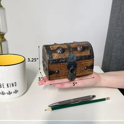 Shows exact physical dimensions so shoppers can judge the chest's small footprint before buying.