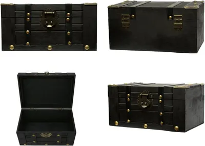 Shows the chest from several angles including the open interior so shoppers can judge its construction and hardware.