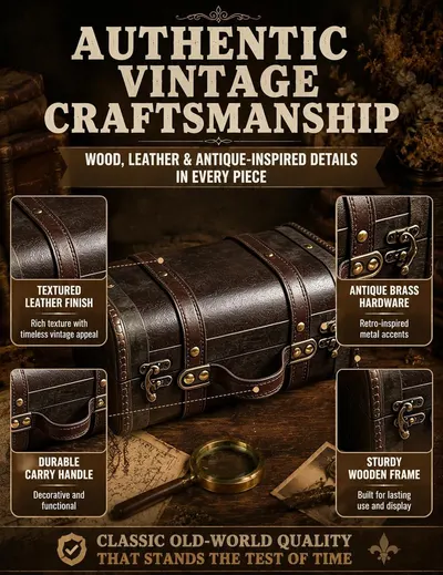 Shows several build quality details in segmented panels to reassure shoppers of craftsmanship and durability.