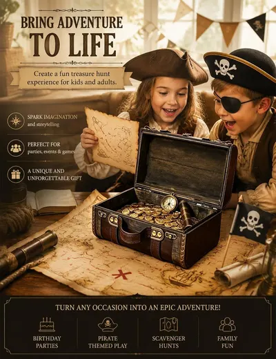 Shows multiple party and play scenarios so shoppers see the chest works for many occasions. Highlights several benefits in segmented callouts to show the chest is fun and gift-worthy.