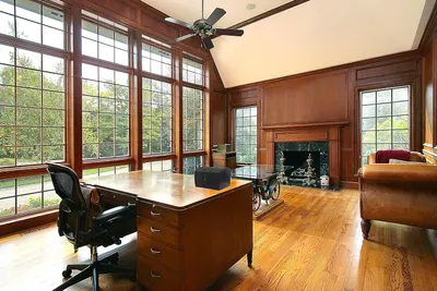 Shows the product placed in a real home office setting without text so shoppers can picture it in their own space.