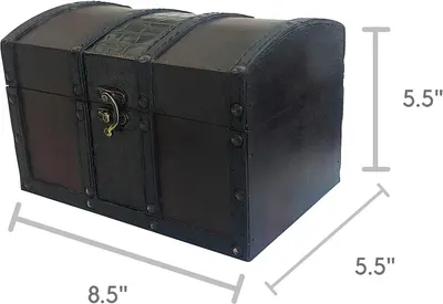 Dimension arrows show the exact size of the chest so shoppers know if it fits their needs.