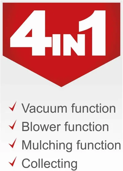 Communicates that the blower delivers four functions in one tool, simplifying the buying decision. Lists the multiple roles the tool plays so shoppers see its…