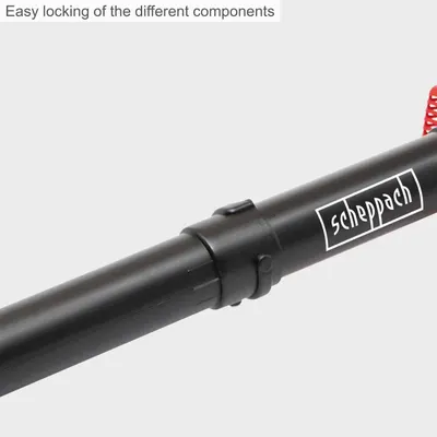 Shows the quick locking mechanism joining tube components so assembly feels simple and secure.