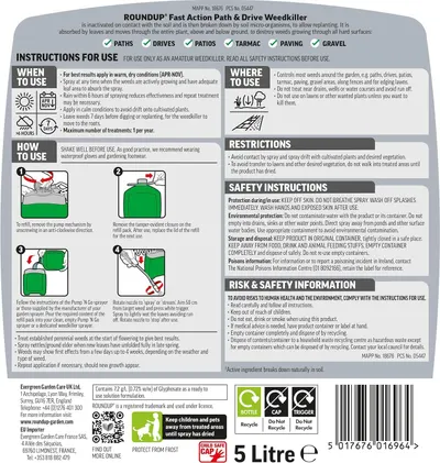 Walks shoppers through refilling, applying, and safety steps so they know exactly how to use the weedkiller correctly. Reassures shoppers the product works on paths, drives, patios and other hard…