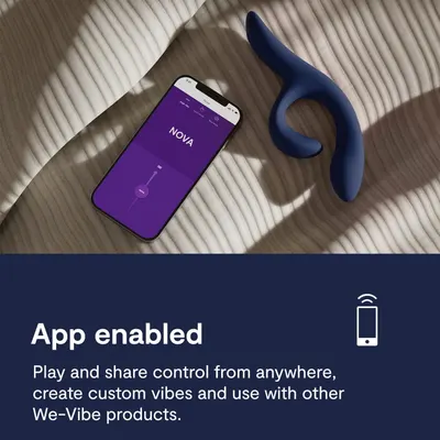 Shows the product beside the app and explains remote play, sharing control, and custom vibrations.
