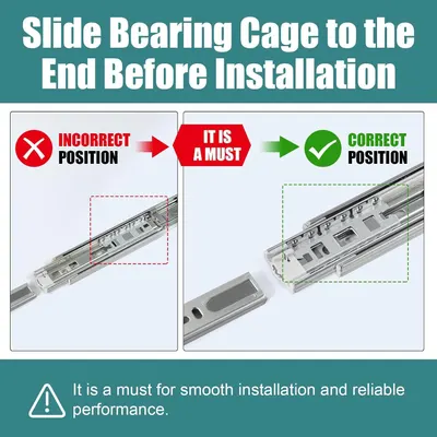 Shows the correct bearing cage position before installation to ensure smooth installation and reliable performance.
