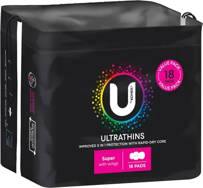 Highlights improved 5 in 1 protection with Rapid-Dry Core in a value pack to reassure shoppers of dryness and reliability. Shows the pack count so shoppers know the quantity included.