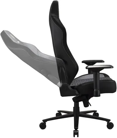 Demonstrates the backrest reclining range to show comfort during breaks and relaxed sitting.