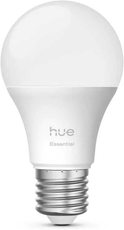 Shows the Hue Essential bulb alone on a clean white background for a standard catalog view of the product.