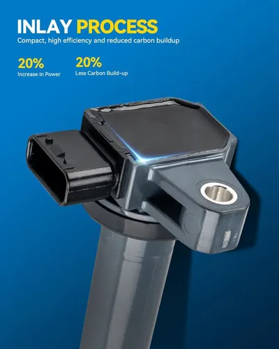 Uses bold percentage stats to show the coil delivers more power and less carbon buildup. Reinforces that the inlay process coil is compact and high efficiency.