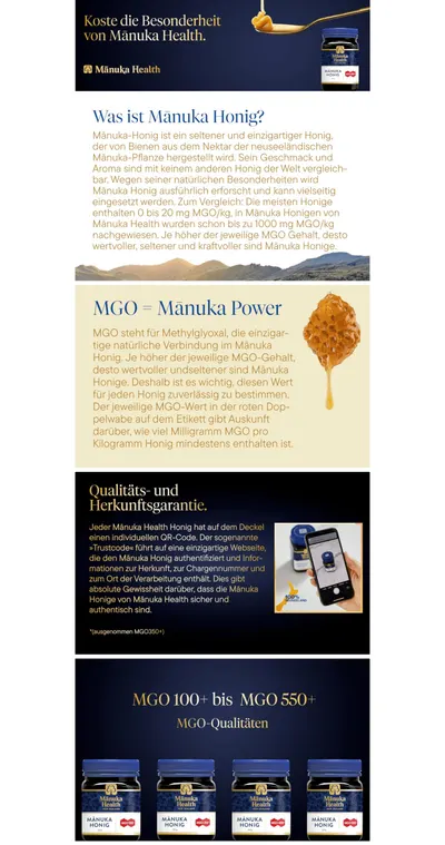 Premium A+ Content for Manuka Health MGO 550+ Manuka-Honig
