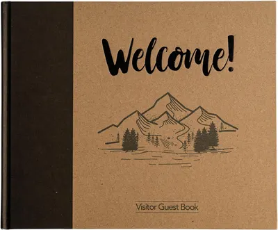 Secondary Images for Amazon.com: Paper 'n Such Cabin Guest Book for Vacation Homes and Airbnbs -Kraft Hardcover