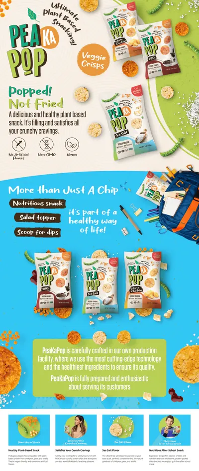 Premium A+ Content for Amazon.com: PeaKaPop Veggie Chips