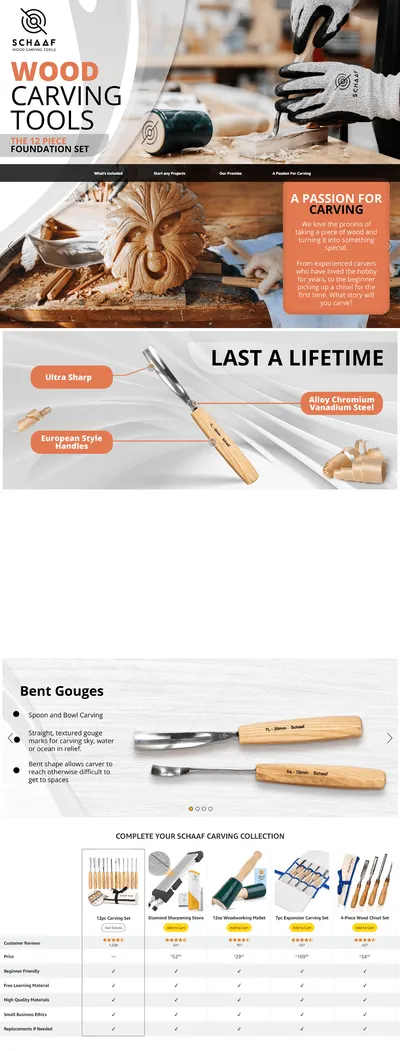 Premium A+ Content for Amazon.com: Schaaf Wood Carving Tools Set of 12 Chisels with Canvas Case