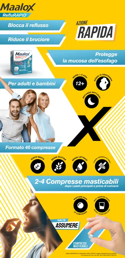 Premium A+ Content for Maalox Reflurapid blocca il Reflusso e riduce il Bruciore