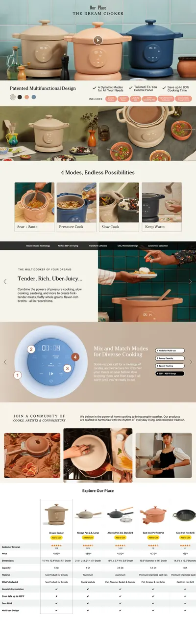 Premium A+ Content for Amazon.com: Our Place Dream Cooker