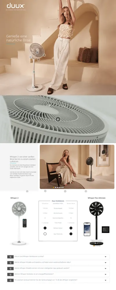 Premium A+ Content for Duux Whisper 2 Standventilator Leise