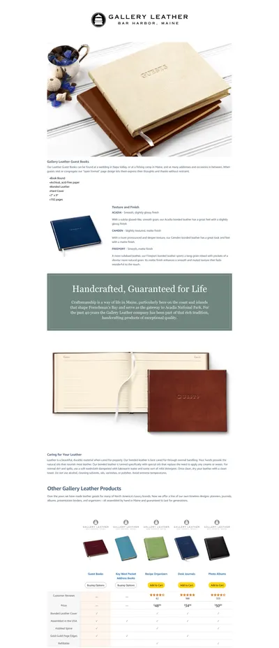Premium A+ Content for Amazon.com: Gallery Leather Guest Book Wedding