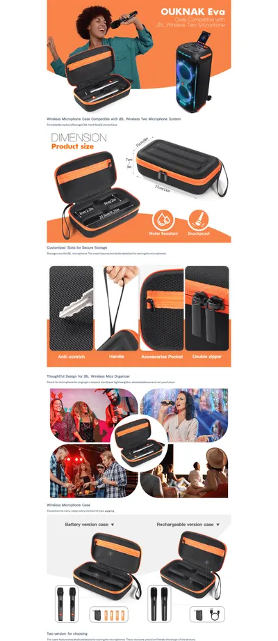 Premium A+ Content for OUKNAK Wireless Microphone Case Compatible with JBL Wireless Two Microphone System