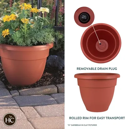 Secondary Images for Amazon.com: The HC Companies 12 Inch Caribbean Planter