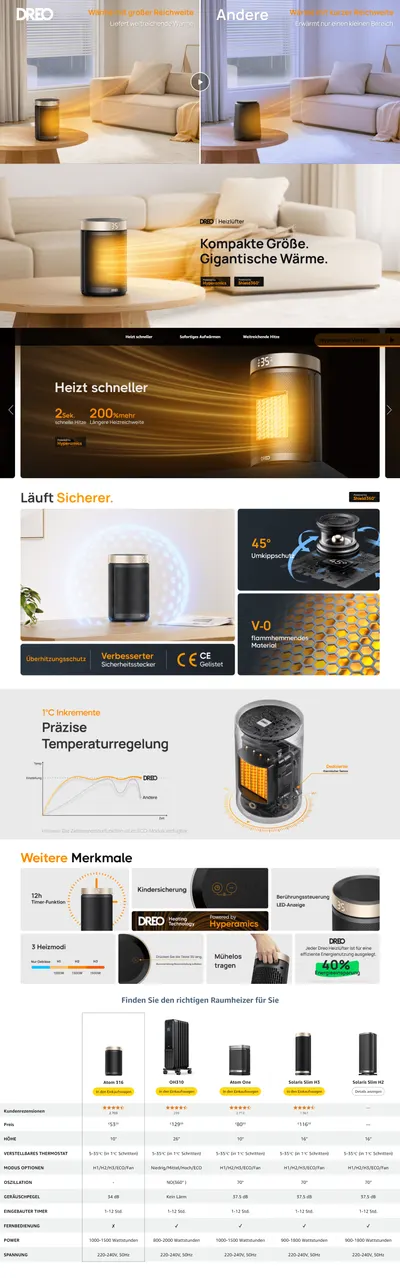 Premium A+ Content for Dreo Energiesparender Heizlüfter