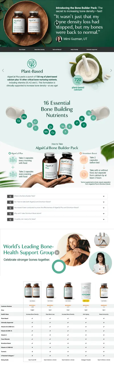 Premium A+ Content for Amazon.com: AlgaeCal