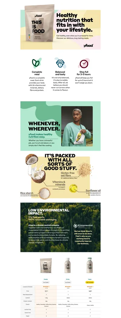 Premium A+ Content for YFood Powder Classic Choco