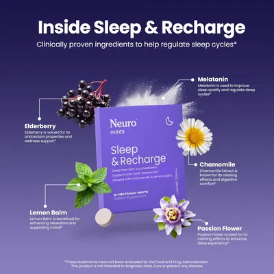 Secondary Images for Amazon.com: Neuro Melatonin 1 mg Sleep & Recharge Mints (144 Pieces)