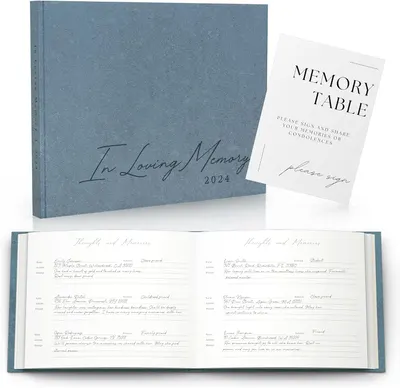Secondary Images for Amazon.com: Funeral Guest Book for 2024 Celebration Of Life Memorial Service