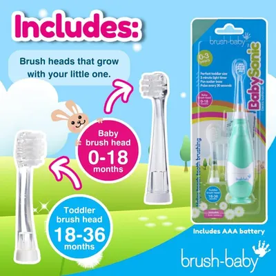 Secondary Images for Amazon.com : brush-baby BabySonic Infant and Toddler Electric Toothbrush for Ages 0-3…