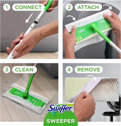Secondary Images for Amazon.com: Swiffer Sweeper 2-in-1 Dry + Wet Floor Mopping and Sweeping Kit