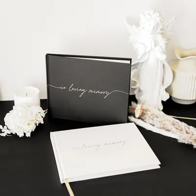 Secondary Images for Amazon.com: Twill Funeral Guest Book