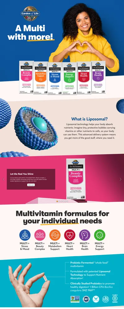 Premium A+ Content for Amazon.com: Garden of Life Dr. Formulated Multi+ Brain Health Capsules : Health &…