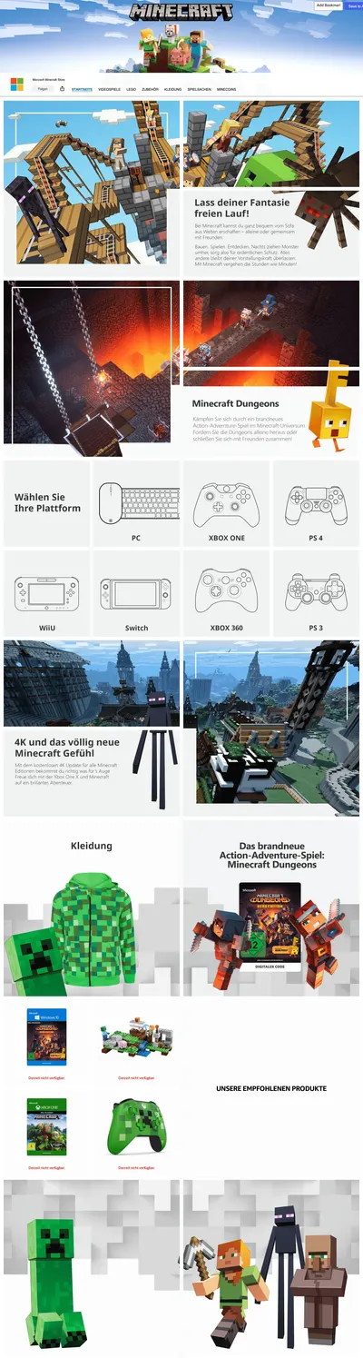 Brand Store for Amazon.de: Microsoft Minecraft Store