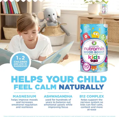 Secondary Images for Amazon.com: NUTRAMIN Kids Mood Boost Vegam Vitamin Gummy: Calming Magnesium Citrate…