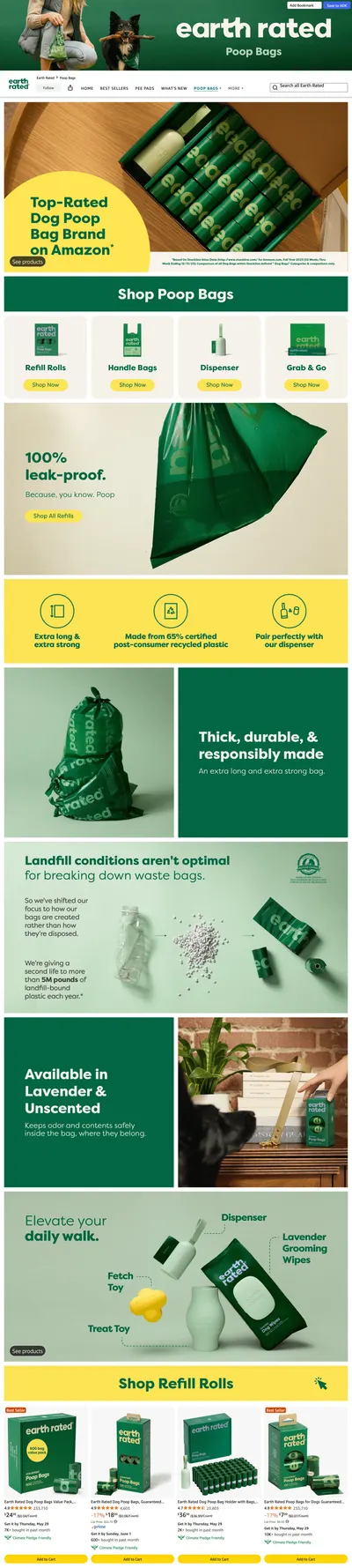 Brand Store for Amazon.com: Earth Rated: Poop Bags
