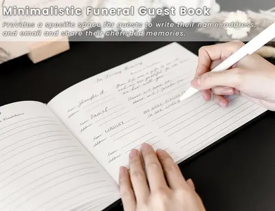 Secondary Images for Amazon.com: Twill Funeral Guest Book