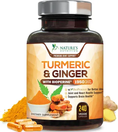 Secondary Images for Amazon.com: Turmeric Curcumin with BioPerine & Ginger 95% Curcuminoids 1950mg