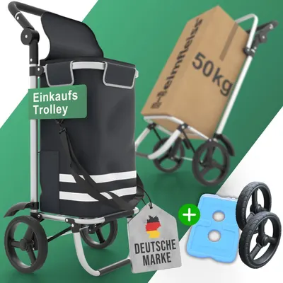 Secondary Images for Heimfleiss® Einkaufstrolley klappbar mit 56L Volumen [+ Ersatzräder]