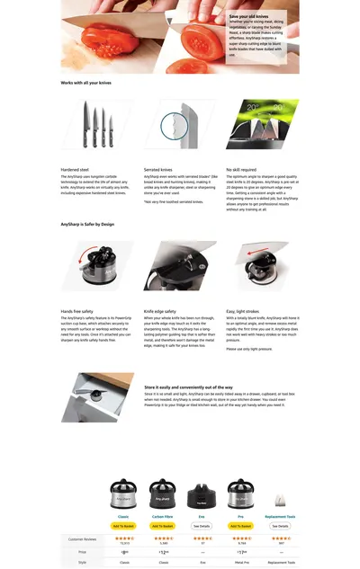 Premium A+ Content for AnySharp Knife Sharpener
