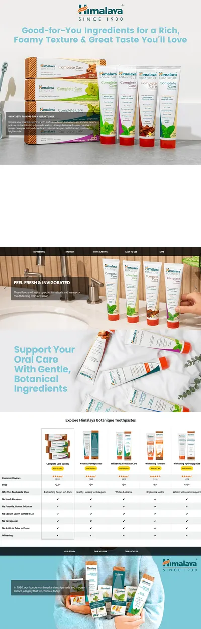 Premium A+ Content for Amazon.com : Himalaya Botanique Complete Care Toothpaste