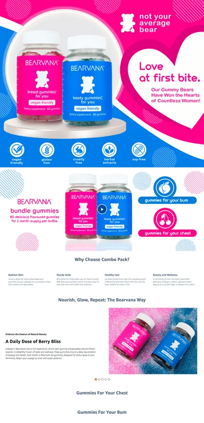 Premium A+ Content for Amazon.com: BEARVANA Bum & Chest Support Gummies for Women