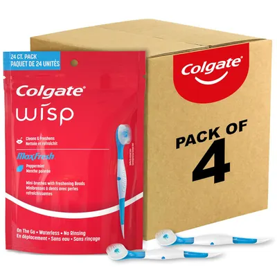 Secondary Images for Amazon.com : Colgate Max Fresh Wisp Disposable Mini Travel Toothbrushes