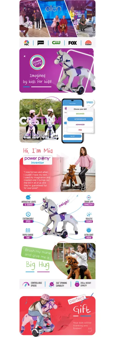 Premium A+ Content for Amazon.com: Powerpony Ride On Unicorn Hoverboard