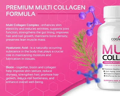 Secondary Images for Amazon.com: Multi Collagen Pills with Hyaluronic Acid and Vitamin C