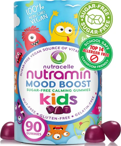 Secondary Images for Amazon.com: NUTRAMIN Kids Mood Boost Vegam Vitamin Gummy: Calming Magnesium Citrate…