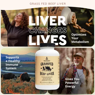 Secondary Images for Amazon.com: Ancestral Supplements Grass Fed Beef Liver 180 Capsules