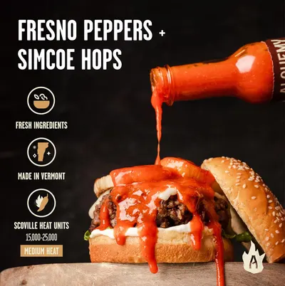 Secondary Images for Amazon.com : Fresno Peppers + Simcoe Hops Hot Sauce by Alchemy Peppers