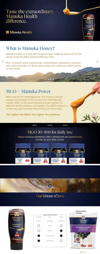 Premium A+ Content for Amazon.com : Manuka Health UMF 16+/MGO 600+ Manuka Honey Squeeze Bottle (375g/13.2oz)